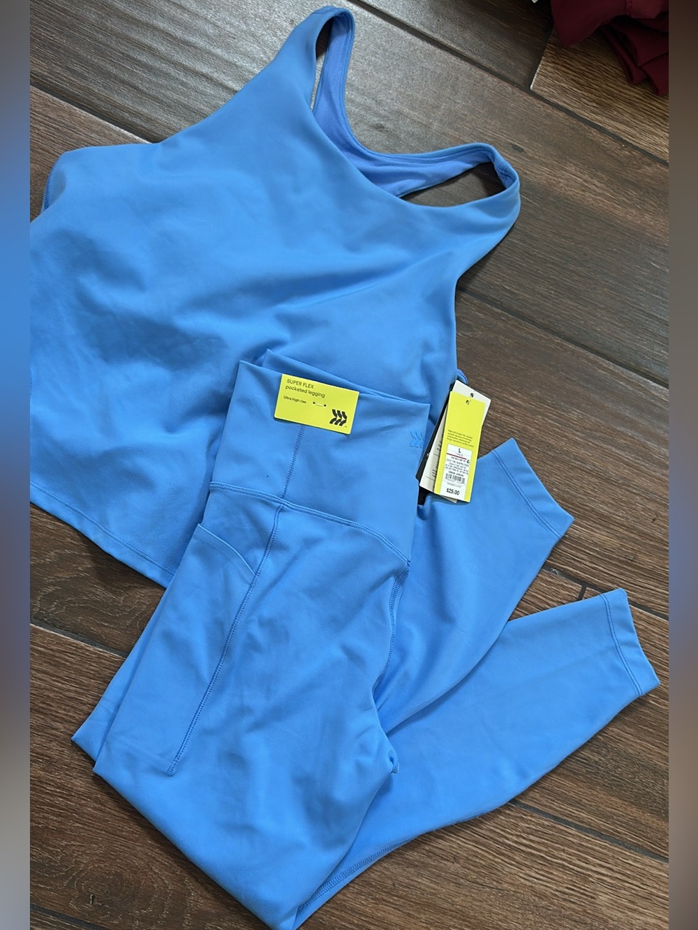 all in motion Sky Blue Leggings and Tank Set